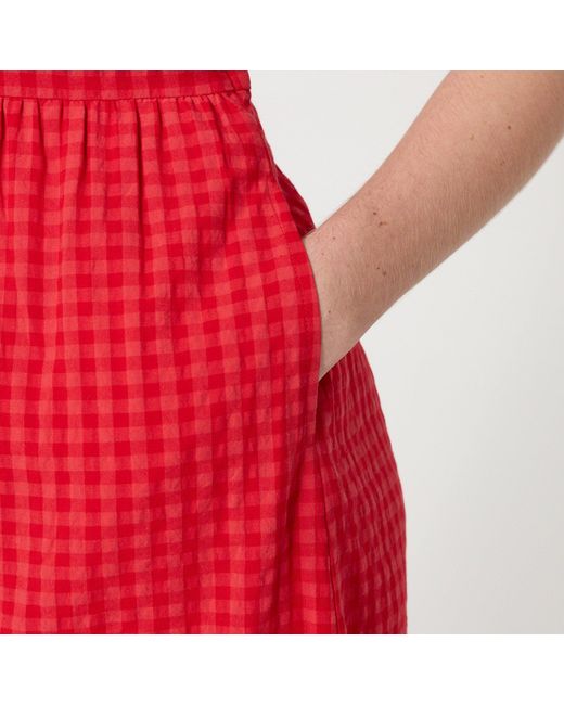 Finery London Cara Gingham Seersucker Tiered Midi Dress