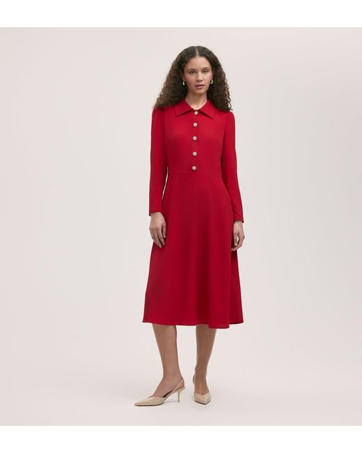 Women's Red Lucia Crepe Midi Dress