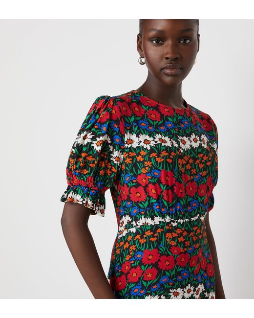 Finery London White Mela Crepe Midi Tea Dress