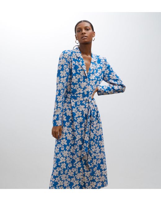 Finery London Blue Willow Midi Shirt Dress