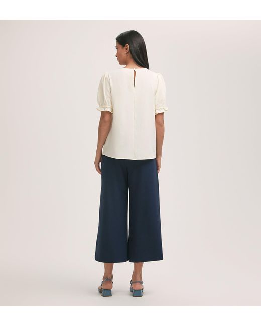 Finery London White Charlie Crepe T-Shirt