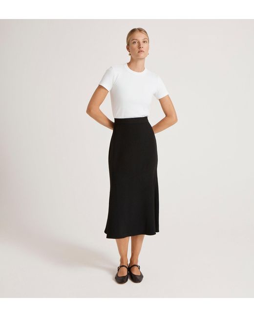 Women's Black Gracie Rich Crepe Midi Skirt
