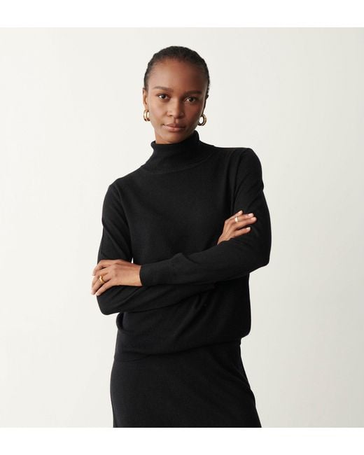 Women's Black Leona Roll Neck Jumper