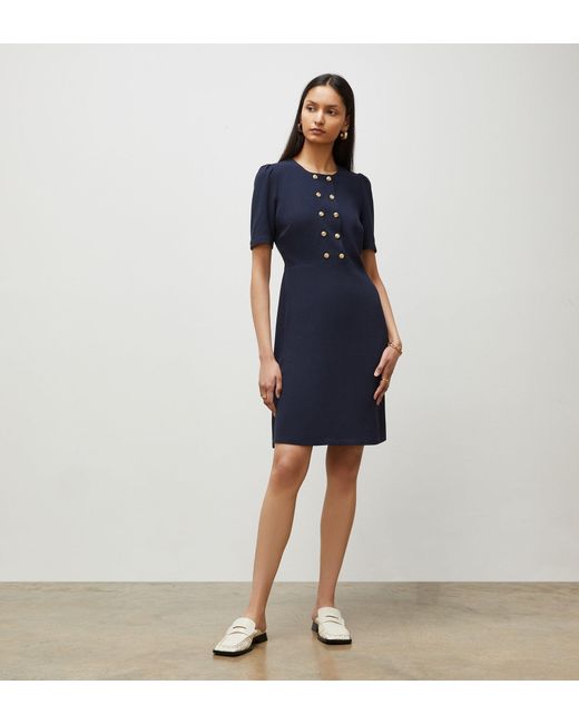 Finery London Blue Tasmin Knee Length Dress