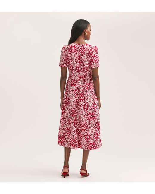 Finery London Pink Irini Crepe Midi Dress