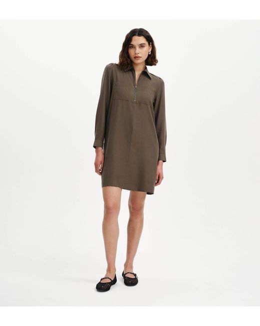 Finery London Brown Enriko Cupro Short Dress