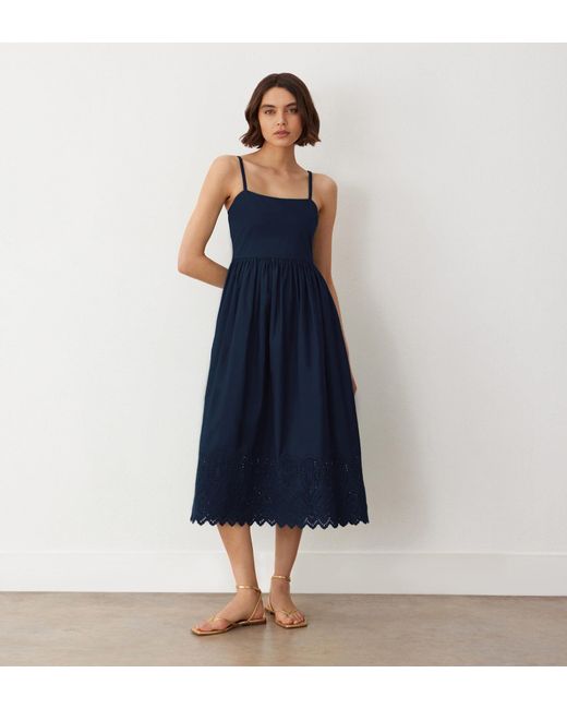 Women's Blue Alora Broderie Anglaise Cotton Sundress