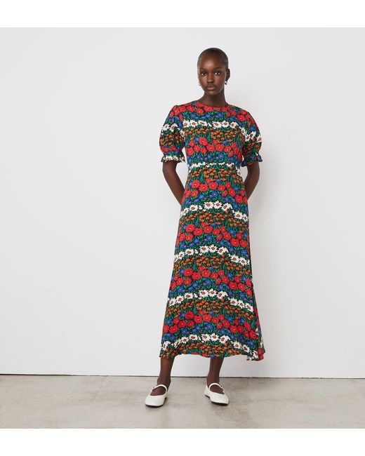 Finery London White Mela Crepe Midi Tea Dress