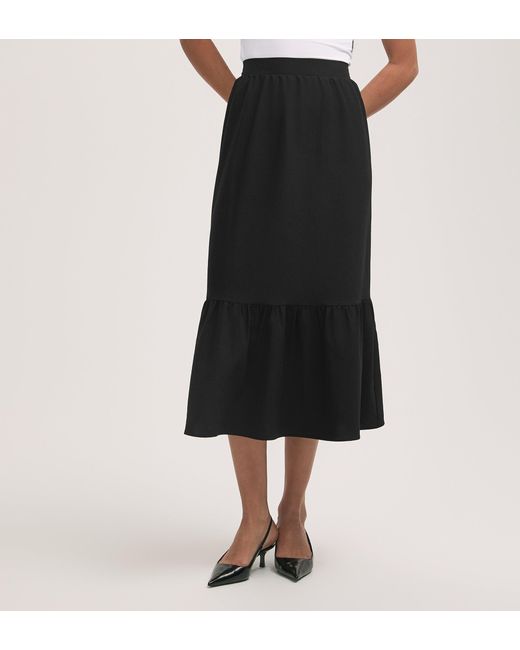 Finery London Black Riley Crepe Tiered Midi Skirt