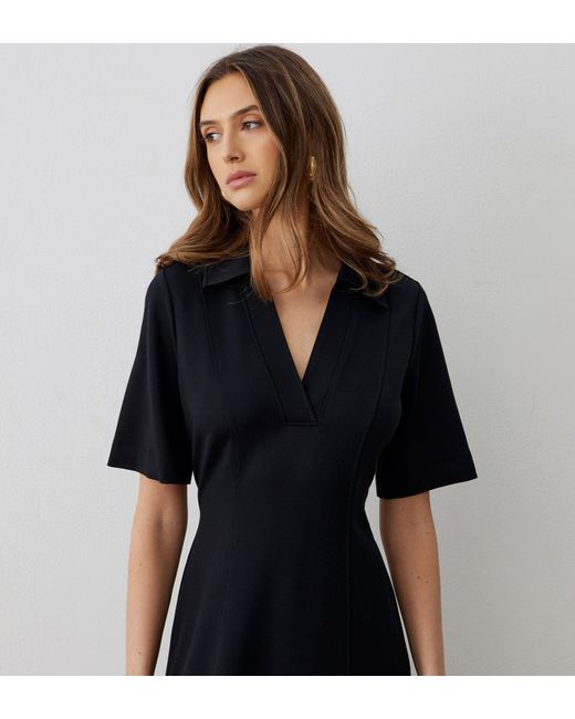 Finery London Black Xanthe Ponte Jersey Midi Dress