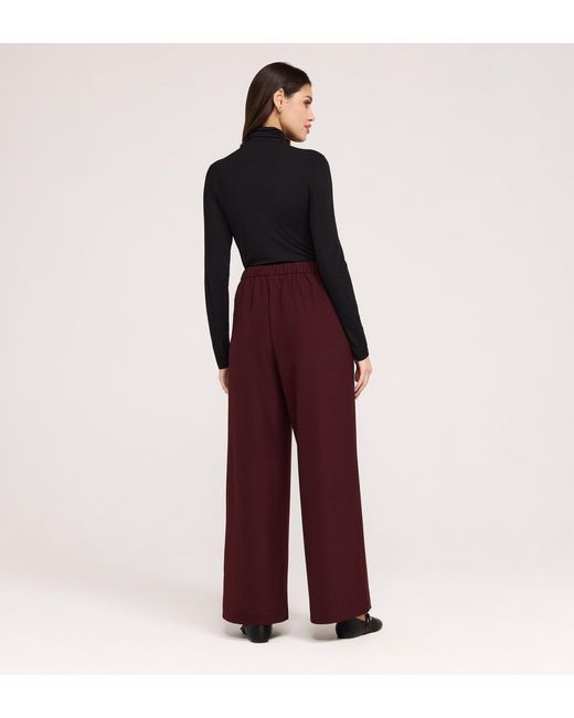 Finery London Red Nat Gaberdine Twill Wide Leg Trousers