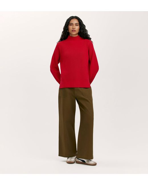 Finery London Red Kaela High Neck Jumper