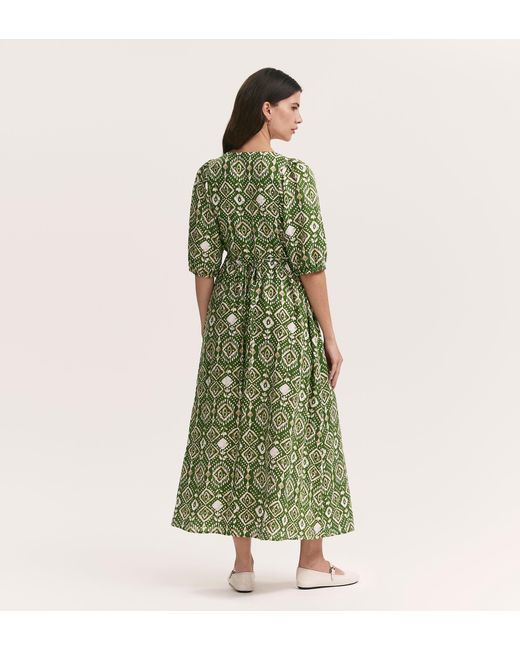 Finery London Green Katie Linen Blend Midi Smock Dress