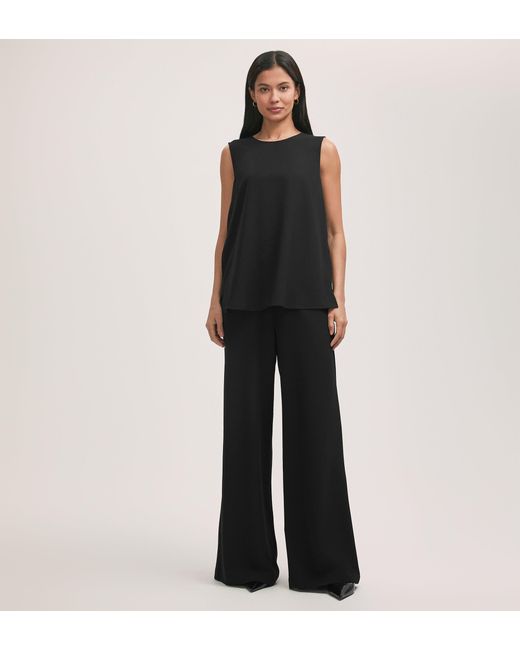 Finery London Black Nat Crepe Wide Leg Trousers