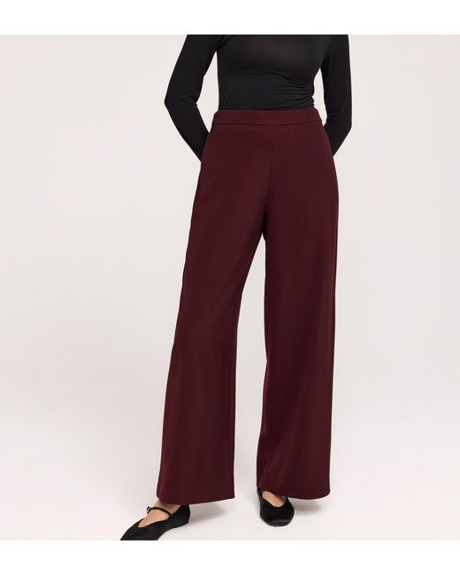 Finery London Red Nat Gaberdine Twill Wide Leg Trousers