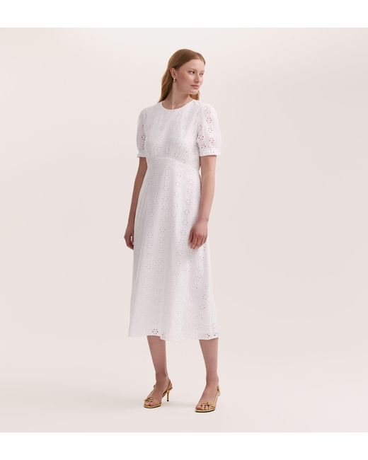 Women's Pink Mela Cotton Midi Tea Dress