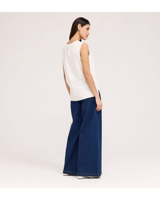 Finery London White Vallie Round Neck Vest