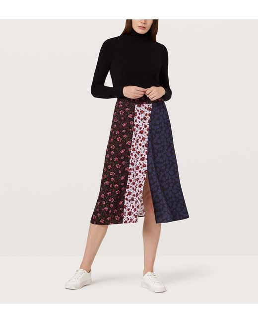 Finery London Blue Veronica Mixed Print Skirt