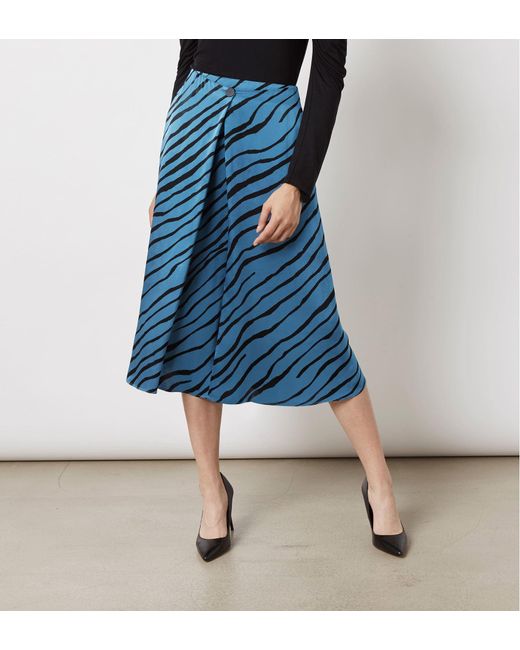 Finery London Blue Archie Print Skirt