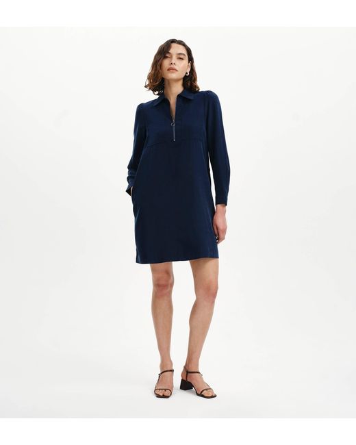 Finery London Blue Enriko Cupro Short Dress