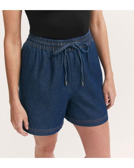 Finery London Blue Britney Denim Shorts