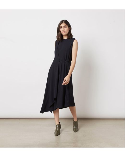 Finery London Blue Marston Textured Jersey Dress
