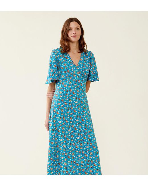 Finery London Blue Cecile Floral Dress