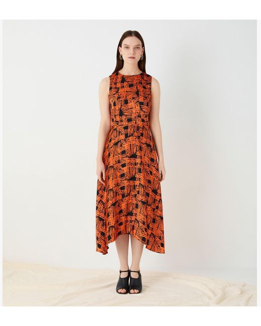 Women's Orange Ashley Printed Dress