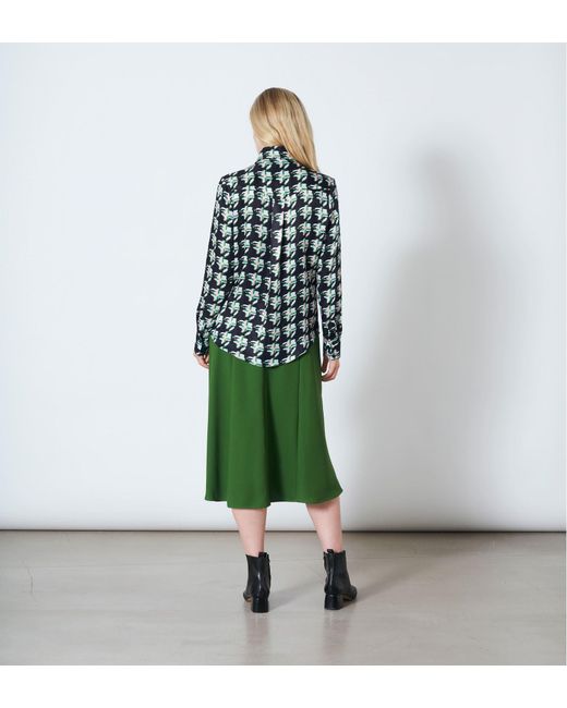 Women's Green Ludlow Houndstooth Print Blouse