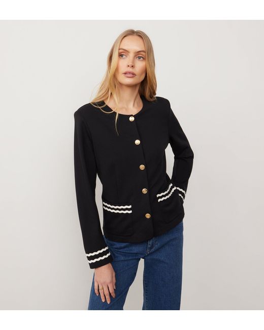 Finery London Blue Molly Ponte Jersey Jacket