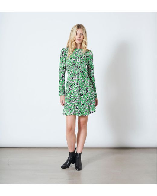 Finery London Green Finchley Print Mini Dress