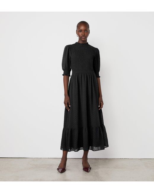 Women's Black Amelia Georgette Midi Dress