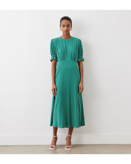 Women's Green Mela Polka Dot Midi Dress