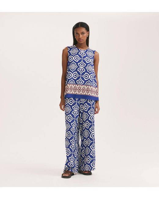 Finery London Blue Vallie Sleeveless Shell Top