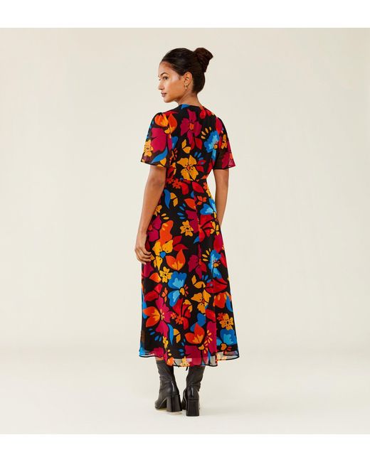Finery London Red Carolina Midi Dress