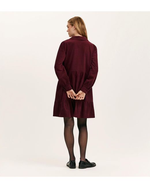 Finery London Red Erin Corduroy Short Dress