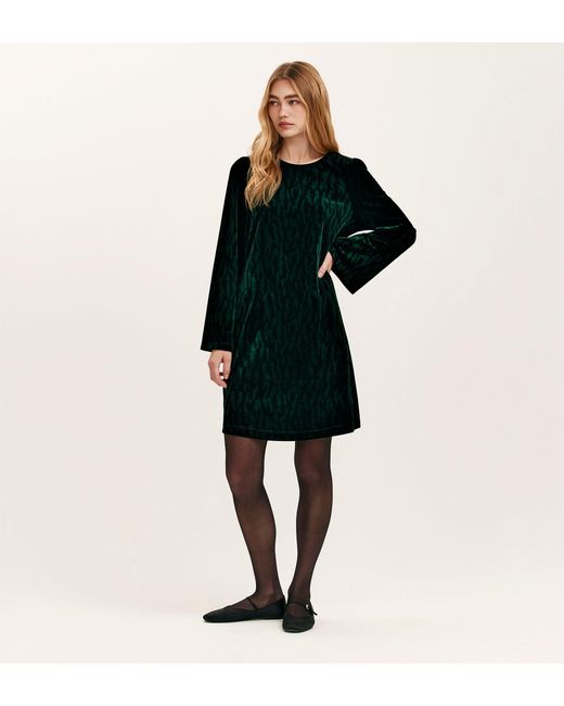 Women's Black Hattie Jersey Velvet Short Dress