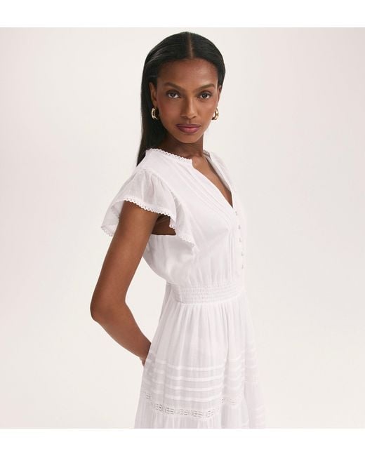Finery London Pink Jude Cotton Midi Tiered Dress