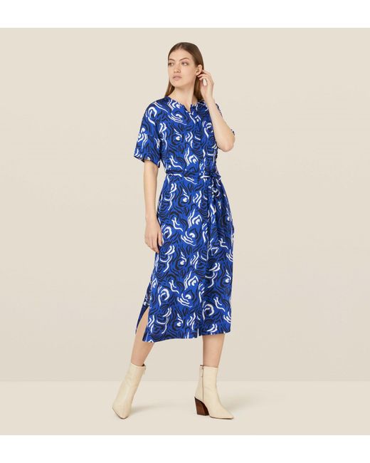 Finery London Blue Lizzie Printed Dress