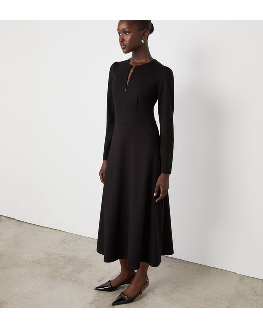 Finery London Black Aria Ponte Jersey Midi Dress