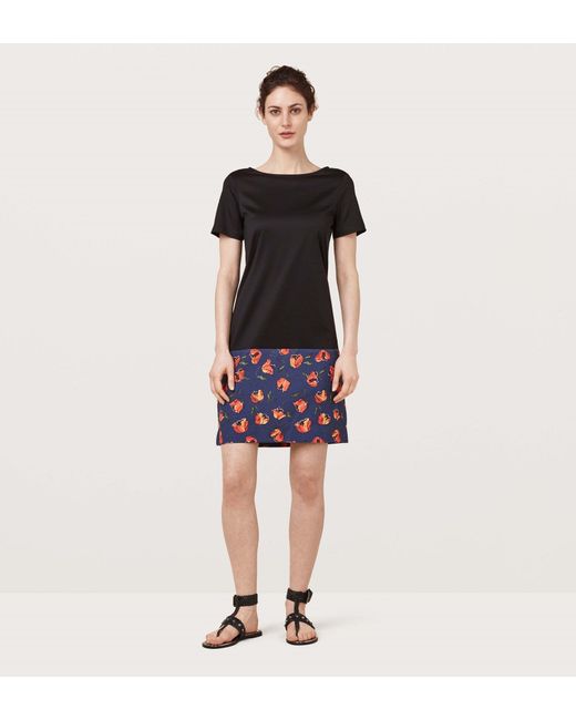 Finery London Blue Fleet Peony Blooms Floral Panel Tunic Dress