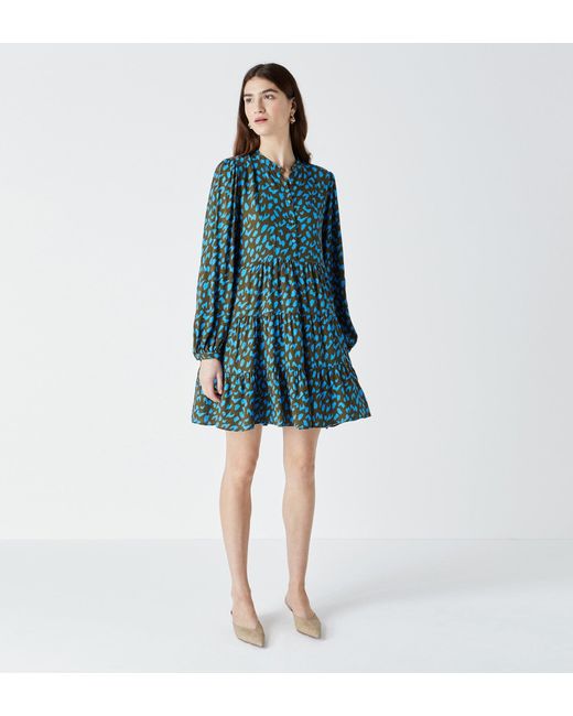 Finery London Blue Victoria Printed Dress