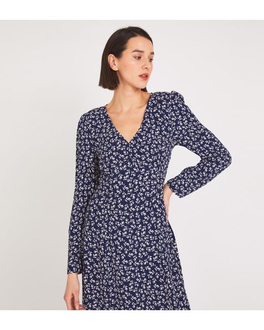 Finery London Blue Molly Midi Dress