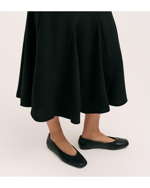 Finery London Black Fabiola Crepe Midi Skirt