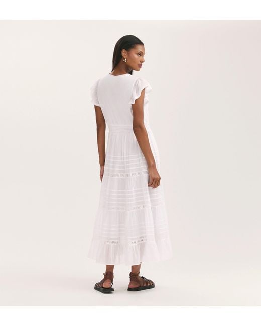 Finery London Pink Jude Cotton Midi Tiered Dress