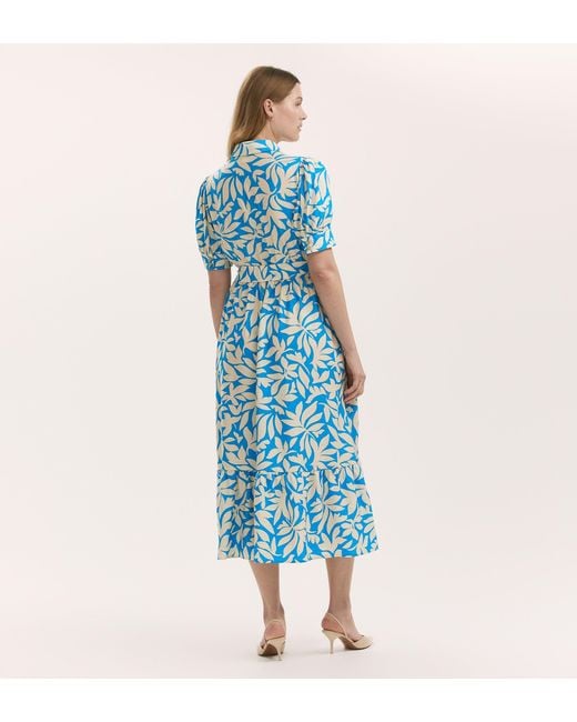 Finery London Blue Liana Midi Tiered Dress
