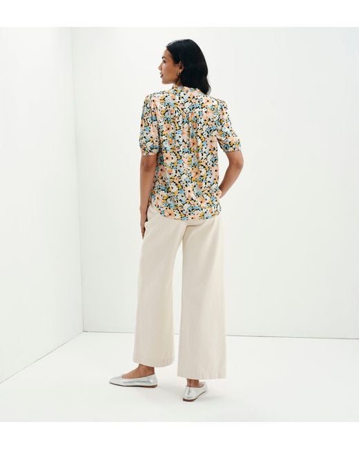 Finery London Multicolor Macie Shirred Yoke Puff Sleeve Top