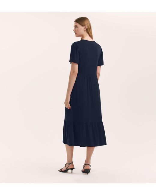 Finery London Blue Edith Jersey Midi Dress