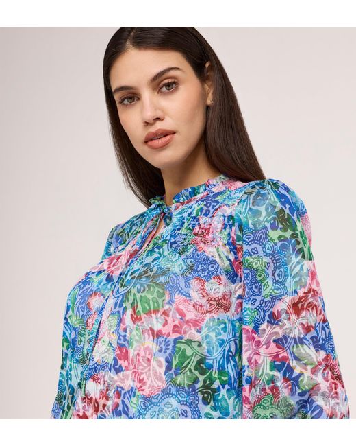 Finery London Blue Lizzie Jersey Blouse