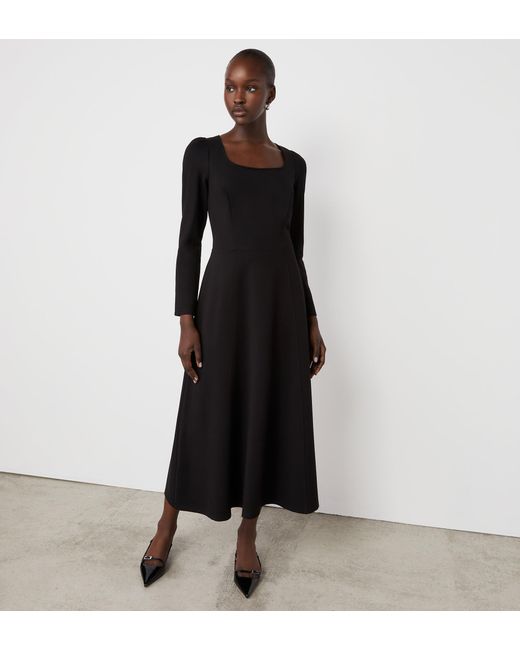 Finery London Black Kelly Ponte Jersey Midi Dress
